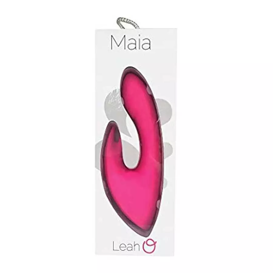 Maia Toys Leah Rechargeable Silicone Rabbit Massager, 7.5 Inch, Neon Pink