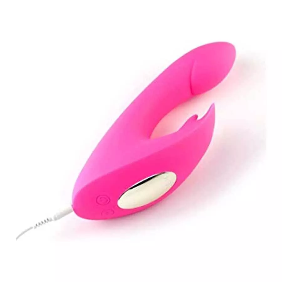 Maia Toys Leah Rechargeable Silicone Rabbit Massager, 7.5 Inch, Neon Pink