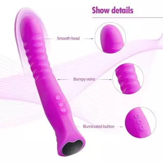 Realistic Vibrator Dildo with 10 Vibration Modes,Ultra Soft Purple Silicone Vibrator,Adult Sex Toys for Woman