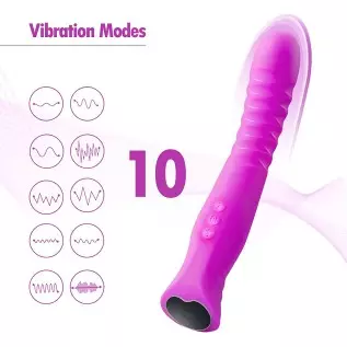 Realistic Vibrator Dildo with 10 Vibration Modes,Ultra Soft Purple Silicone Vibrator,Adult Sex Toys for Woman