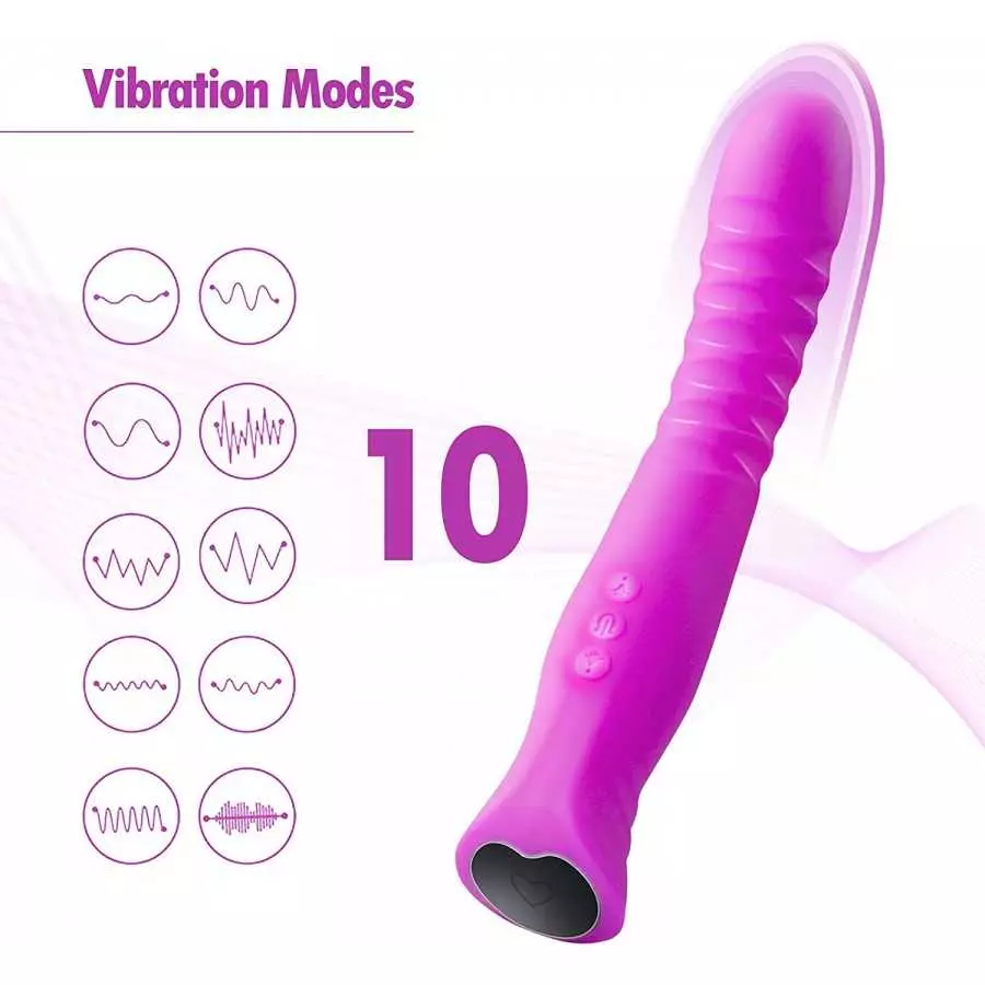 Realistic Vibrator Dildo with 10 Vibration Modes,Ultra Soft Purple Silicone Vibrator,Adult Sex Toys for Woman