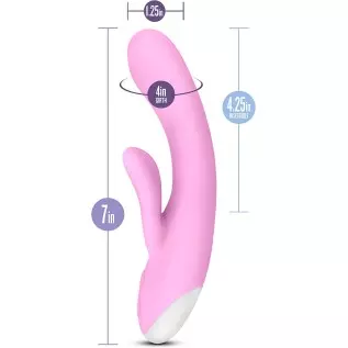 Blush Hop Lola Bunny - Ultrasilk Silicone Pleasure Rabbit - Rumble Tech Powered Vibrations 3 Speeds & 4 Unique Patterns - Triple