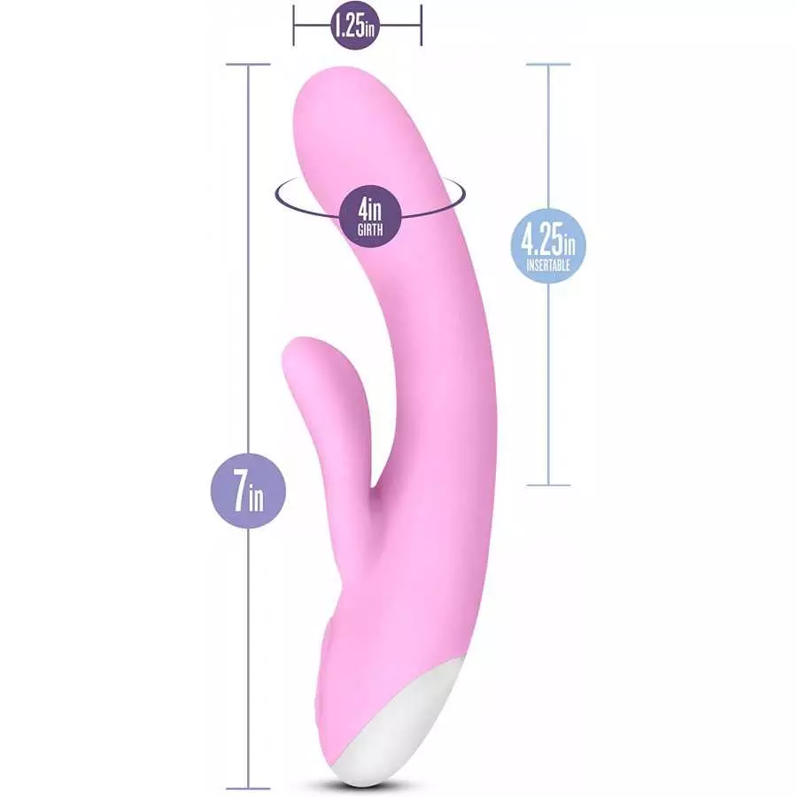 Blush Hop Lola Bunny - Ultrasilk Silicone Pleasure Rabbit - Rumble Tech Powered Vibrations 3 Speeds & 4 Unique Patterns - Triple