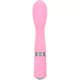 Pure Love Silicone G-Spot Vibrator Pink, Rechargeable and Multi Speed with Swarovski Crystal Button, Pretty Quilted Vibrator