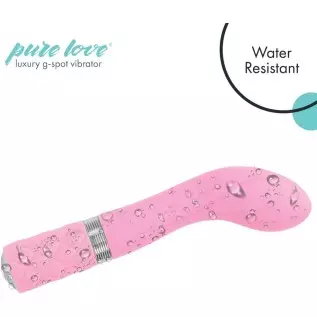 Pure Love Silicone G-Spot Vibrator Pink, Rechargeable and Multi Speed with Swarovski Crystal Button, Pretty Quilted Vibrator