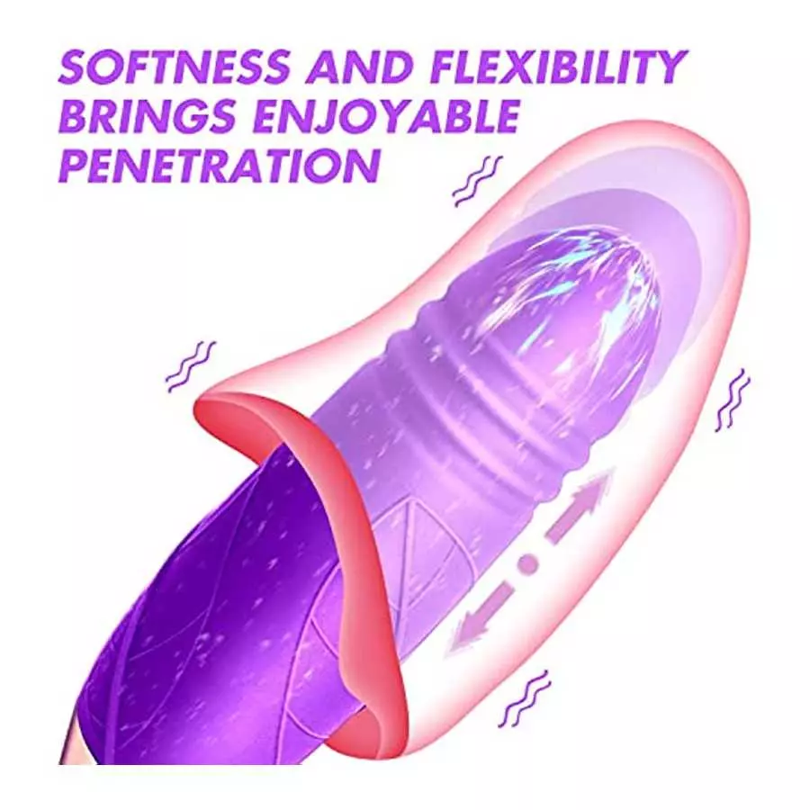 Rose Toy Vibrator for Women-G Spot Rose Vibrator with Heating Function，3 in 1 Clitoral Stimulator Tongue Licking Thrusting G Spo