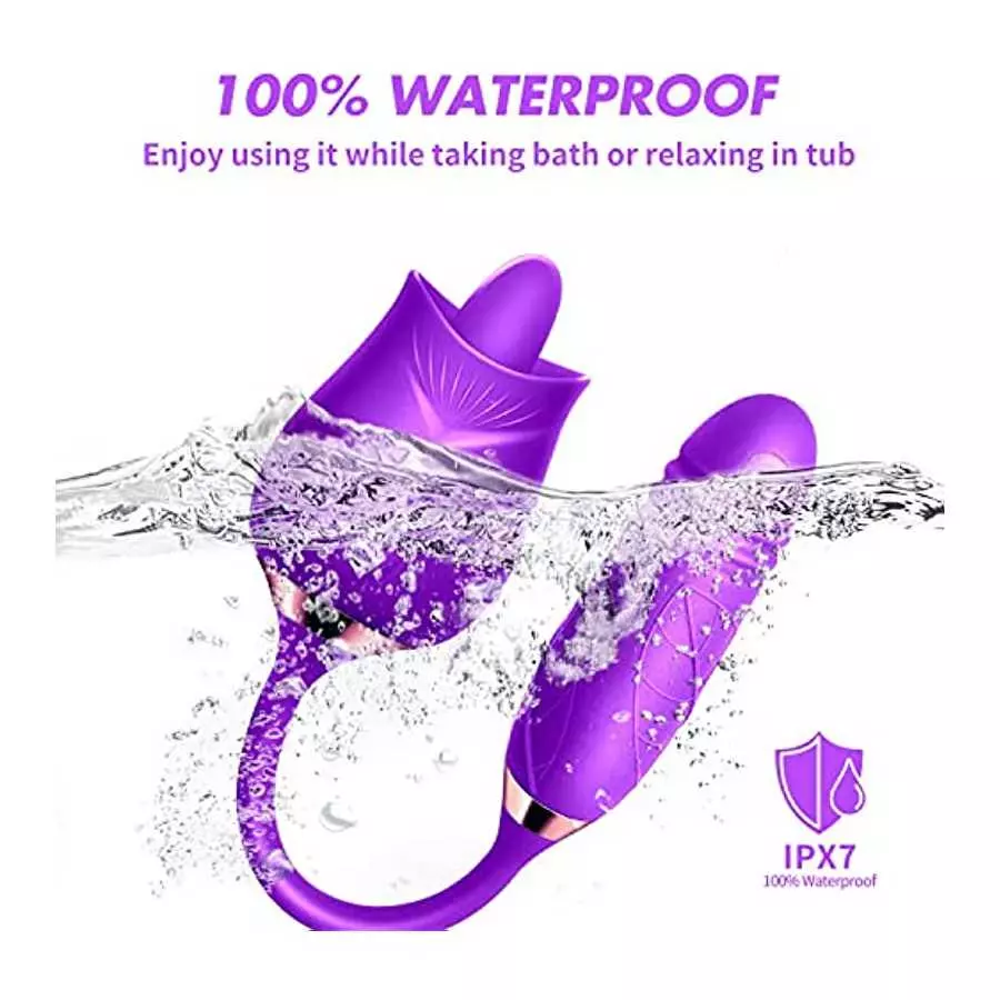 Rose Toy Vibrator for Women-G Spot Rose Vibrator with Heating Function，3 in 1 Clitoral Stimulator Tongue Licking Thrusting G Spo