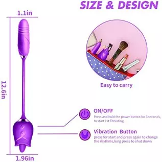 Rose Toy Vibrator for Women-G Spot Rose Vibrator with Heating Function,3 in 1 Clitoral Stimulator Tongue Licking Thrusting G Spo Rose Toy Vibrator for Women-G Spot Rose Vibrator with Heating Function,3 in 1 Clitoral Stimulator Tongue Licking Thrusting G Spo