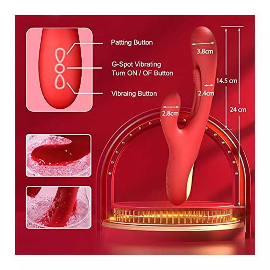 3 in 1 Triple Rabbit Finger Patting Dildo Vibrator. Rabbit Patting Vibrator for Clitoris Women Stimulator Massager Powerful G Sp