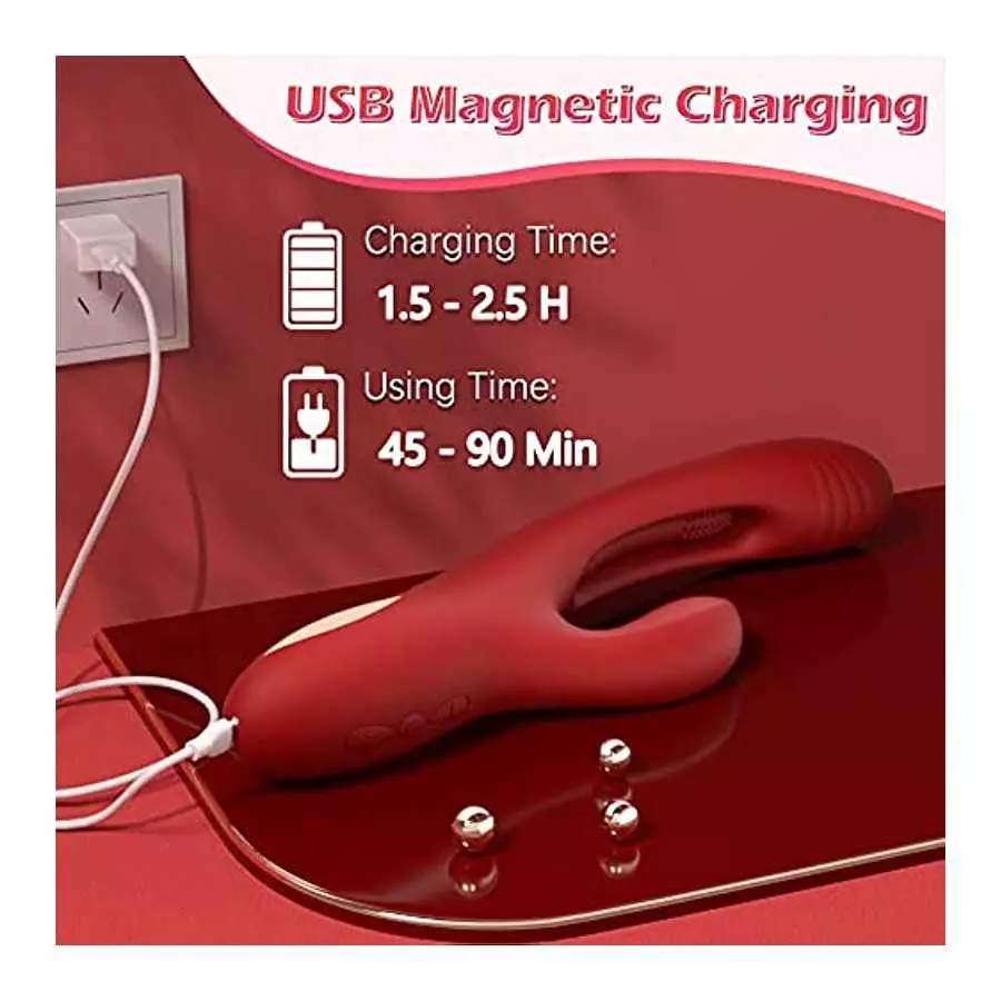 3 in 1 Triple Rabbit Finger Patting Dildo Vibrator. Rabbit Patting Vibrator for Clitoris Women Stimulator Massager Powerful G Sp