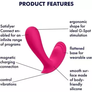 Satisfyer Top Secret Wearable Vibrator with App - Butterfly Vibrator, Panty Vibrator, G-spot Stimulator, Sex Toys for Women - Co Satisfyer Top Secret Wearable Vibrator with App - Butterfly Vibrator, Panty Vibrator, G-spot Stimulator, Sex Toys for Women - Co