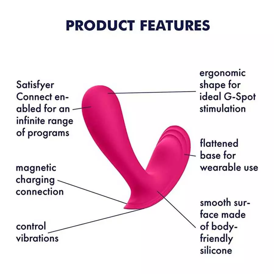 Satisfyer Top Secret Wearable Vibrator with App - Butterfly Vibrator, Panty Vibrator, G-spot Stimulator, Sex Toys for Women - Co