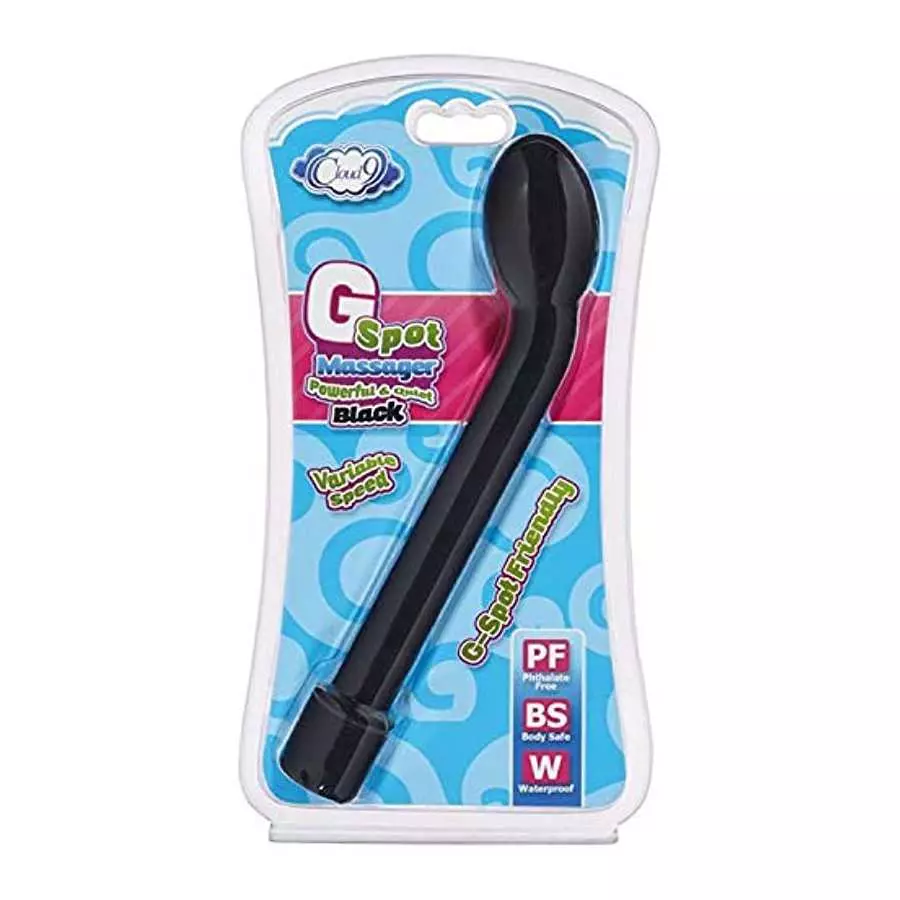 Cloud 9 Novelties Smooth Powerful G Spot Vibrator Massager with Angled Tip for Pleasure & Smooth Coating, Black, 0.3 lb