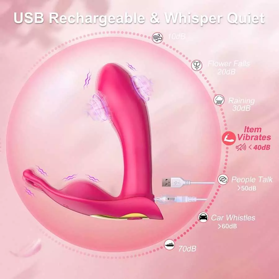 Wearable Panty Vibrator Dual Pulsating G-spot Rabbit Toys Adult Women with Remote Control,Animour Quiet Clitoral Stimulator Adul