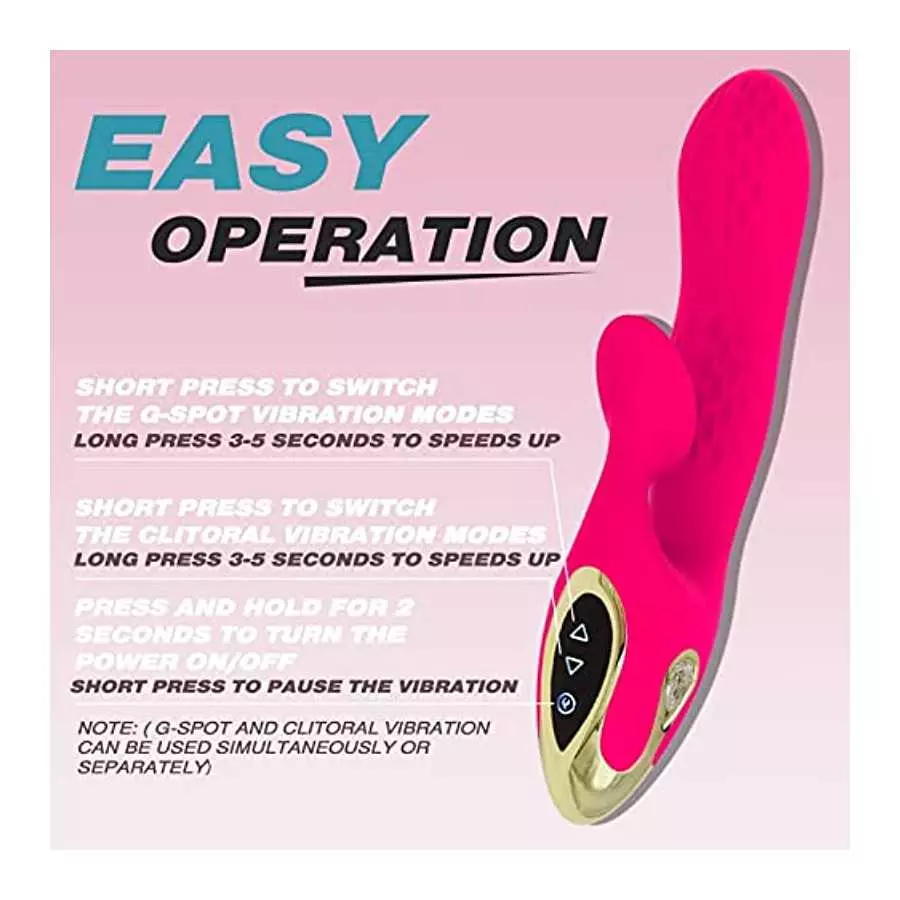 G Spot Rabbit Vibrator,Vibrating Massager for Woman Pleasure, Rechargeable Dildo Vibrator with Powerful 3 Speeds 10 Vibration Mo