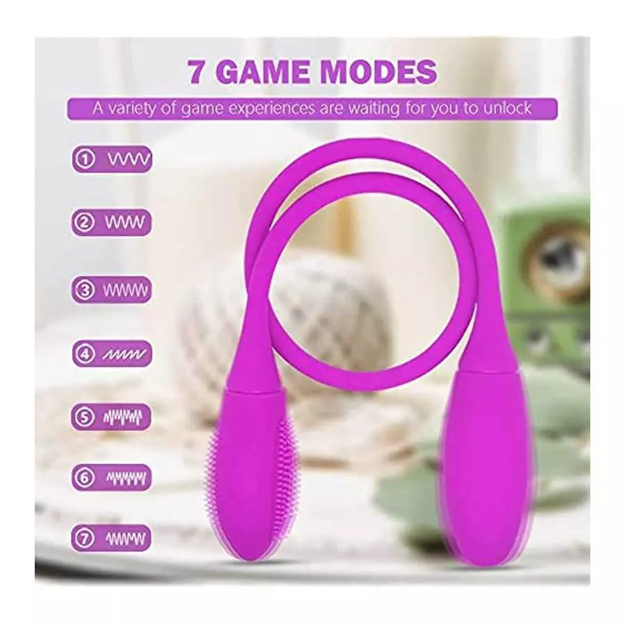 Couples 2 in 1 G-spot Rabbit Anal Dildo Vibrator Adult Sex Toy with 7 Vibration Modes for Women - Silicone Dual Headed Vibrator 