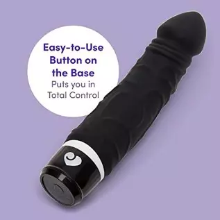 Lovehoney Vibrating Dildo - 6.5 Inch Realistic Dildo - Girthy Silicone Dildo for Women - Waterproof - Black