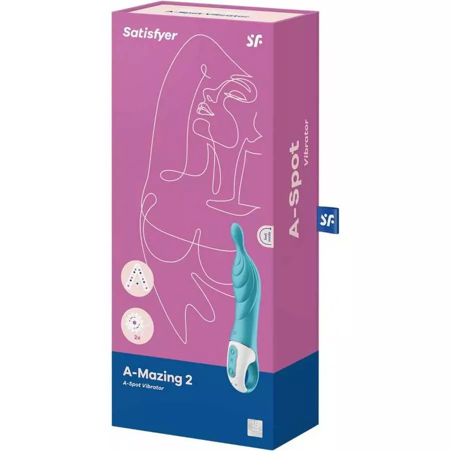 Satisfyer A-Mazing 2 A-Spot Vibrator for Women - Vibrating Dildo, G-spot Stimulator, Sex Toy with Curved, Grooved Texture, Flexi