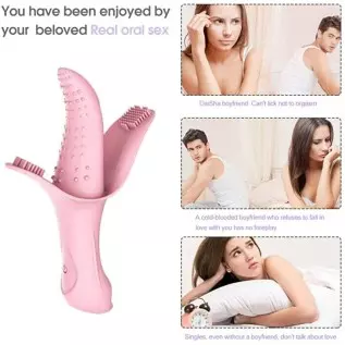 Female Masturbator Clitoral G Spot Tongue Licking Vibrator with 10 Frequency Vibrating Nipples Massager Vaginal Breast Anal Sex 