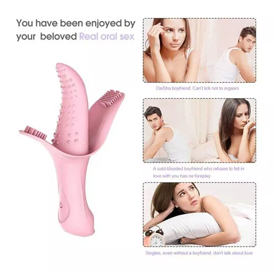 Female Masturbator Clitoral G Spot Tongue Licking Vibrator with 10 Frequency Vibrating Nipples Massager Vaginal Breast Anal Sex 
