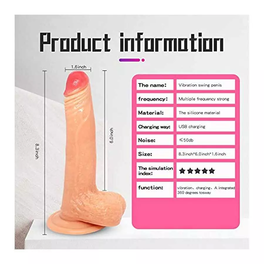 Thrusting Dildo Vibrator Sex Toy for Women, Realistic Vibrating Dildo Thruster Throat Trainer, Silicone Suction Cup Dildo for Me