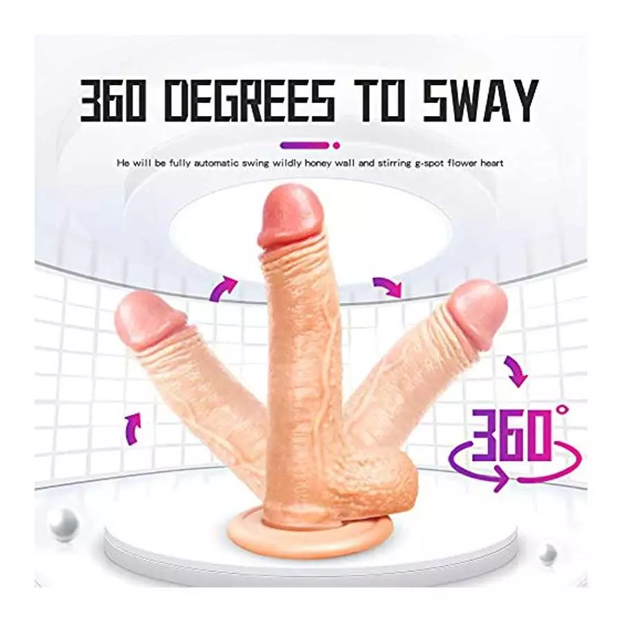 Thrusting Dildo Vibrator Sex Toy for Women, Realistic Vibrating Dildo Thruster Throat Trainer, Silicone Suction Cup Dildo for Me