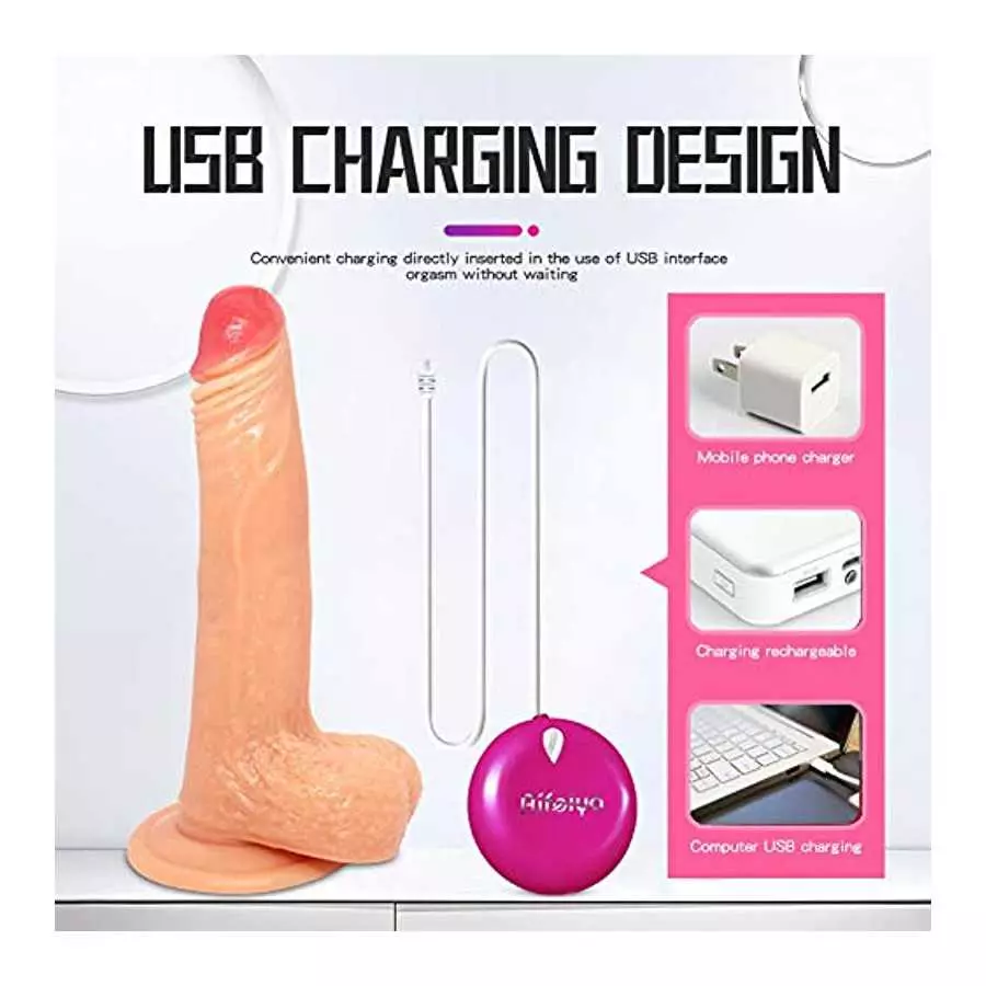Thrusting Dildo Vibrator Sex Toy for Women, Realistic Vibrating Dildo Thruster Throat Trainer, Silicone Suction Cup Dildo for Me