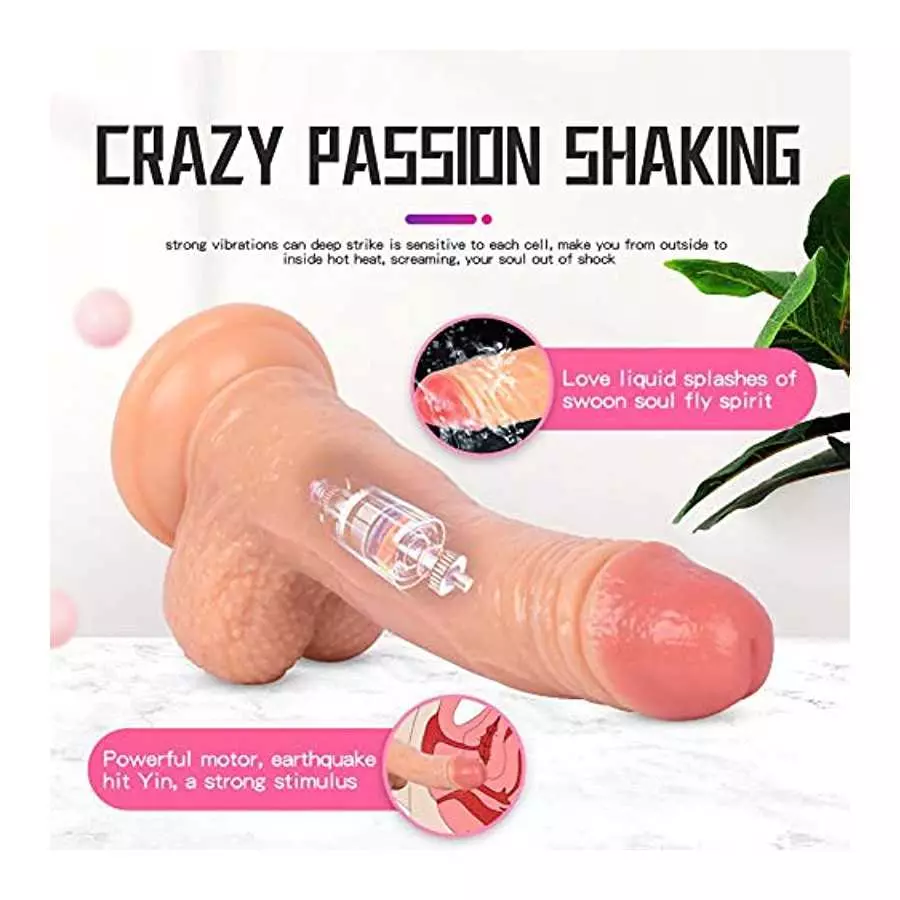 Thrusting Dildo Vibrator Sex Toy for Women, Realistic Vibrating Dildo Thruster Throat Trainer, Silicone Suction Cup Dildo for Me