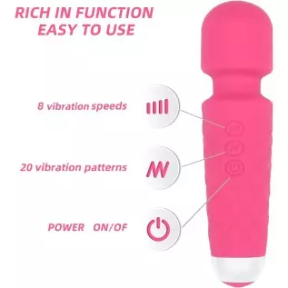 Powerful Wand Massager with 8 Speeds 20 Vibration Modes USB Rechargeable Handheld Cordless Waterproof Personal Massager for Full Powerful Wand Massager with 8 Speeds 20 Vibration Modes USB Rechargeable Handheld Cordless Waterproof Personal Massager for Full