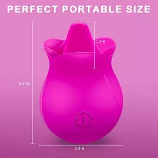 Clitoral Licking Tongue Vibrator with 10 Strong Vibration Modes, Clit Mini Rose Vibrator for Nipples and Clitoris Quick Orgasm, 