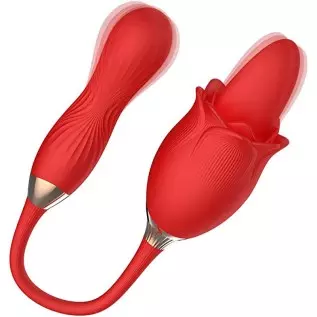 MMQ Rose Toy Vibrator for Women 2022 Newly 3 in 1 G Spot Vibrator Clitoral Stimulator Tongue Licking Thrusting with 10 Modes Adu