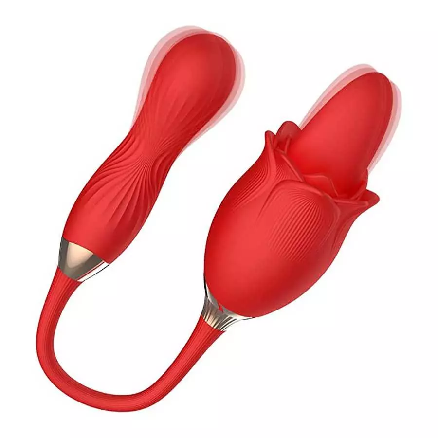 MMQ Rose Toy Vibrator for Women 2022 Newly 3 in 1 G Spot Vibrator Clitoral Stimulator Tongue Licking Thrusting with 10 Modes Adu