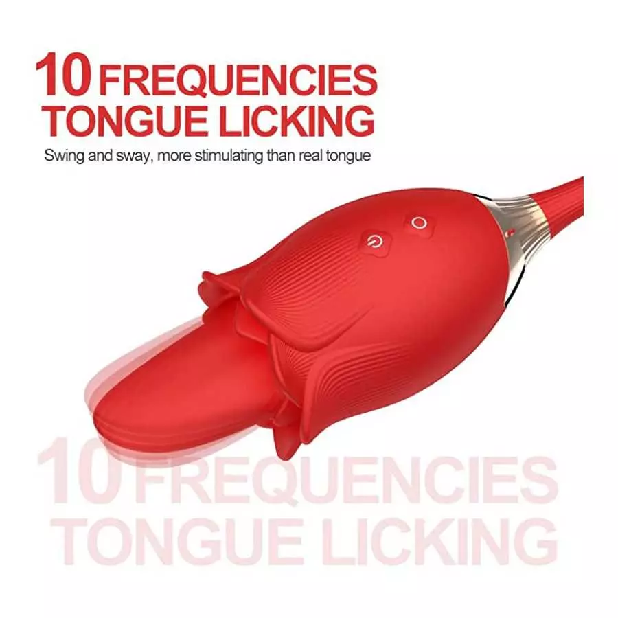 MMQ Rose Toy Vibrator for Women 2022 Newly 3 in 1 G Spot Vibrator Clitoral Stimulator Tongue Licking Thrusting with 10 Modes Adu