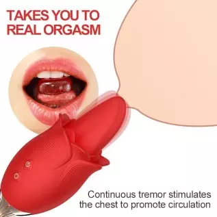 MMQ Rose Toy Vibrator for Women 2022 Newly 3 in 1 G Spot Vibrator Clitoral Stimulator Tongue Licking Thrusting with 10 Modes Adu