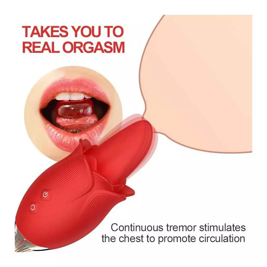 MMQ Rose Toy Vibrator for Women 2022 Newly 3 in 1 G Spot Vibrator Clitoral Stimulator Tongue Licking Thrusting with 10 Modes Adu