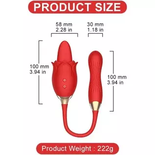 MMQ Rose Toy Vibrator for Women 2022 Newly 3 in 1 G Spot Vibrator Clitoral Stimulator Tongue Licking Thrusting with 10 Modes Adu