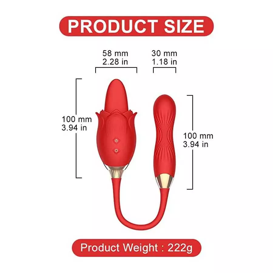 MMQ Rose Toy Vibrator for Women 2022 Newly 3 in 1 G Spot Vibrator Clitoral Stimulator Tongue Licking Thrusting with 10 Modes Adu