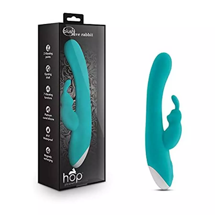 Blush Hop Rave Rabbit Plus - Pleasure Massager for Women - Wireless Rabbit Vibrator Dildo - Female Sexual Wellness - Vibrating G