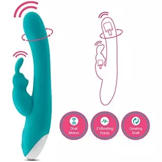Blush Hop Rave Rabbit Plus - Pleasure Massager for Women - Wireless Rabbit Vibrator Dildo - Female Sexual Wellness - Vibrating G