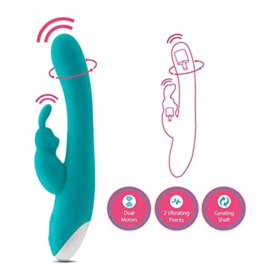 Blush Hop Rave Rabbit Plus - Pleasure Massager for Women - Wireless Rabbit Vibrator Dildo - Female Sexual Wellness - Vibrating G