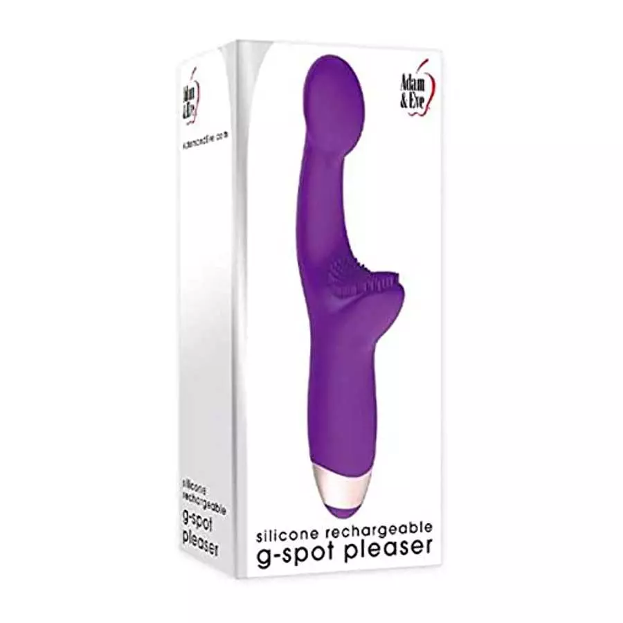 Adam & Eve Silicone Recharegable G-Spot Pleaser - Purple Adam & Eve Silicone Recharegable G-Spot Pleaser - Purple