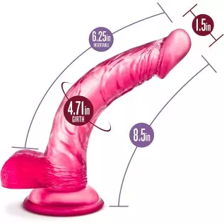 Blush B Yours Sweet n' Hard 7 - Soft Flexible Realistic Feel Curved 8.5 Inch Dildo - 1.5" Thick - Strap On Compatible Suction Cu Blush B Yours Sweet n' Hard 7 - Soft Flexible Realistic Feel Curved 8.5 Inch Dildo - 1.5" Thick - Strap On Compatible Suction Cu