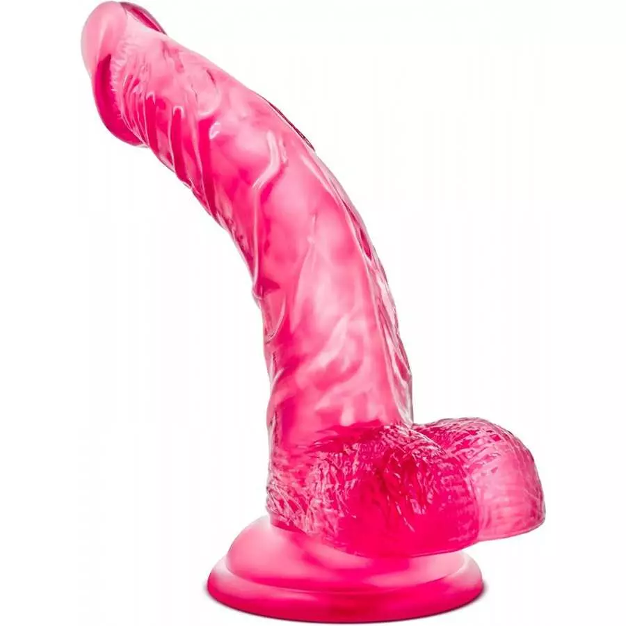 Blush B Yours Sweet n' Hard 7 - Soft Flexible Realistic Feel Curved 8.5 Inch Dildo - 1.5" Thick - Strap On Compatible Suction Cu