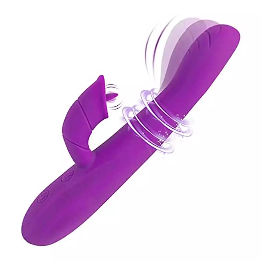 G Spot Rabbit Vibrator Personal Massager for Women,Adult Sex Toys with 10 Tongue Licking & Vibrating & 5 Wiggling,Female Thrusti
