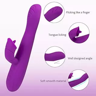 G Spot Rabbit Vibrator Personal Massager for Women,Adult Sex Toys with 10 Tongue Licking & Vibrating & 5 Wiggling,Female Thrusti