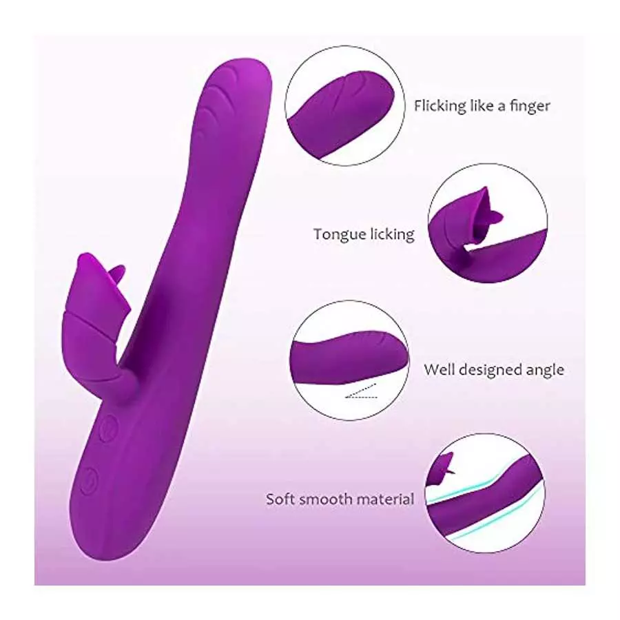 G Spot Rabbit Vibrator Personal Massager for Women,Adult Sex Toys with 10 Tongue Licking & Vibrating & 5 Wiggling,Female Thrusti