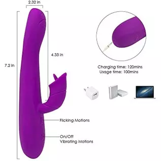 G Spot Rabbit Vibrator Personal Massager for Women,Adult Sex Toys with 10 Tongue Licking & Vibrating & 5 Wiggling,Female Thrusti