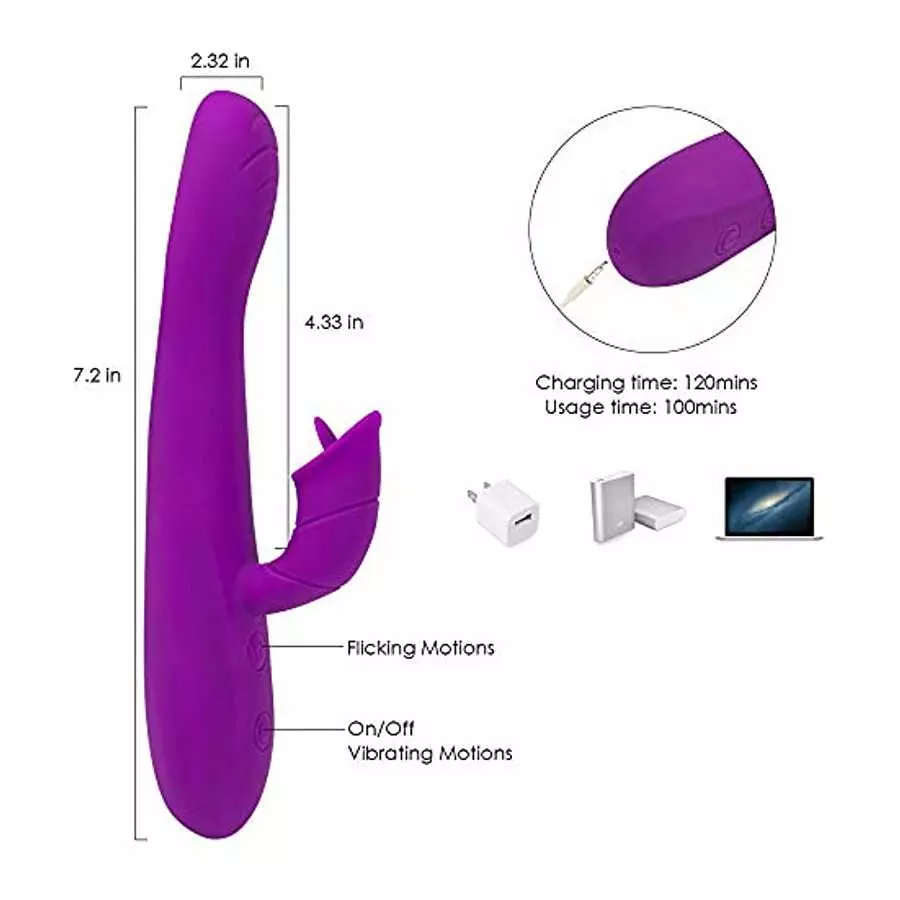 G Spot Rabbit Vibrator Personal Massager for Women,Adult Sex Toys with 10 Tongue Licking & Vibrating & 5 Wiggling,Female Thrusti