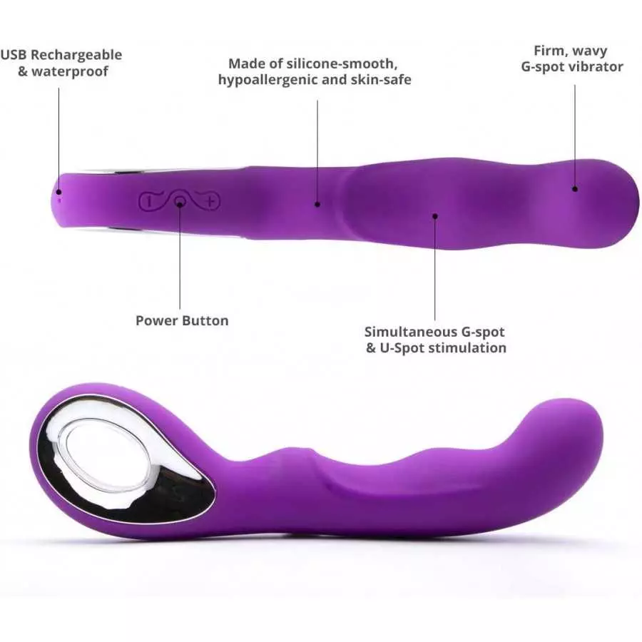 ZOMTOP G-Spot Vibrator for Clit and Anal Sexual Stimulation, Adult Sex Toy for Women, Rechargeable Vibrating Dildo with 10 Vibra