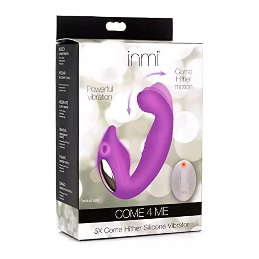 Inmi Come 4 Me 5X Come Hither Premium Silicone Pinpoint G Spot Vibe | Adult Sex Toy with 5 Modes + 5 Vibration Patterns for Wome
